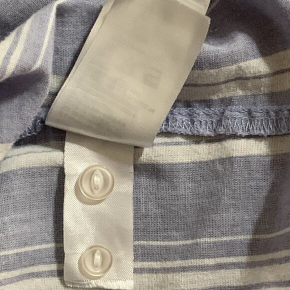 H&M Divided Womens Sz 8 Cotton Button Front Blouse Blue White Stripe 201K - Picture 8 of 8